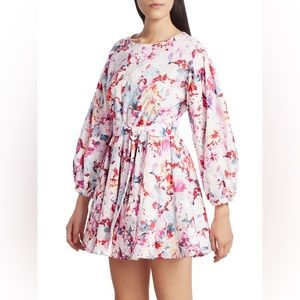 The Andamane Floral Long-Sleeve Mini Dress
